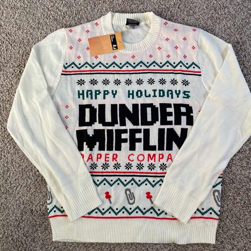 NWT UNISEX THE OFFICE DUNDER MIFFLIN HOLIDAY CHRISTMAS SWEATER